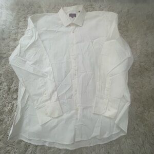 Men's White Dress Shirt with Gold accents